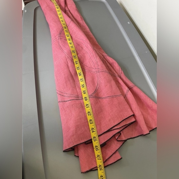 Cynthia Ashby Deep Salmon Sleeveless Flowy Lightweight Linen Midi Dress Large - Picture 8 of 9